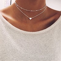 Choker Platedo con Diseño de Corazón – Collar Elegante y Romántico